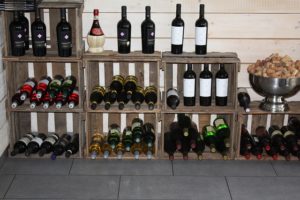autoportante 26 x 16,5 x 21,5 cm Portabottiglie in legno per 6 bottiglie di vino con mensola 